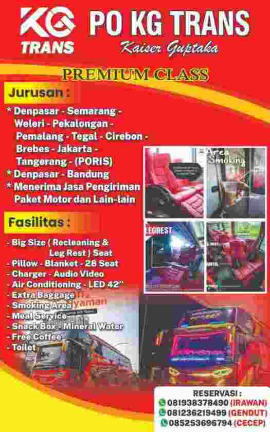 PO. KG TRANS
PENJUALAN TIKET BUS&TRAVEL TUJUAN BALI-JAWA